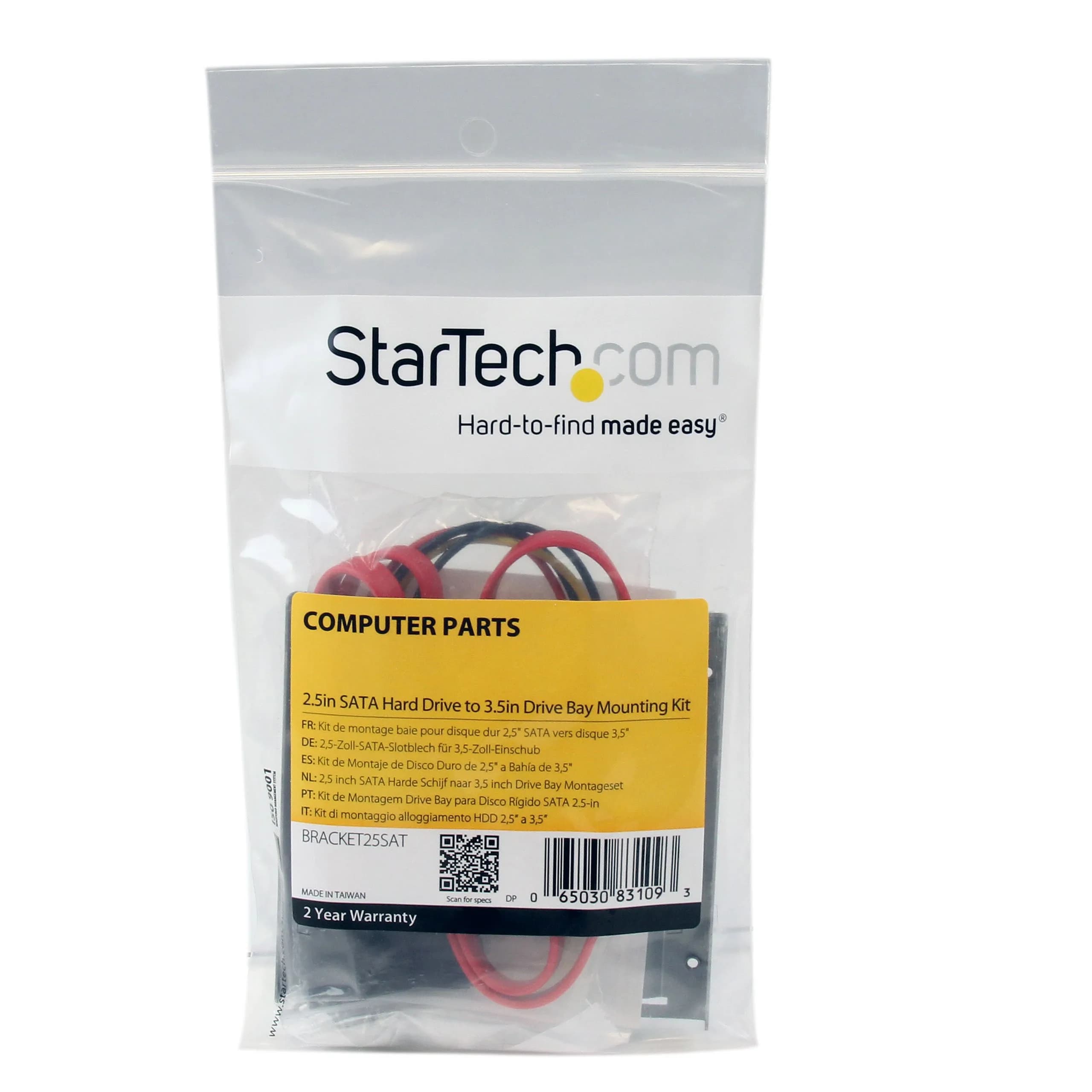 StarTech.com 2.5" to 3.5" SSD Mounting Bracket - Solid Metal TAA SATA Adapter - view 2