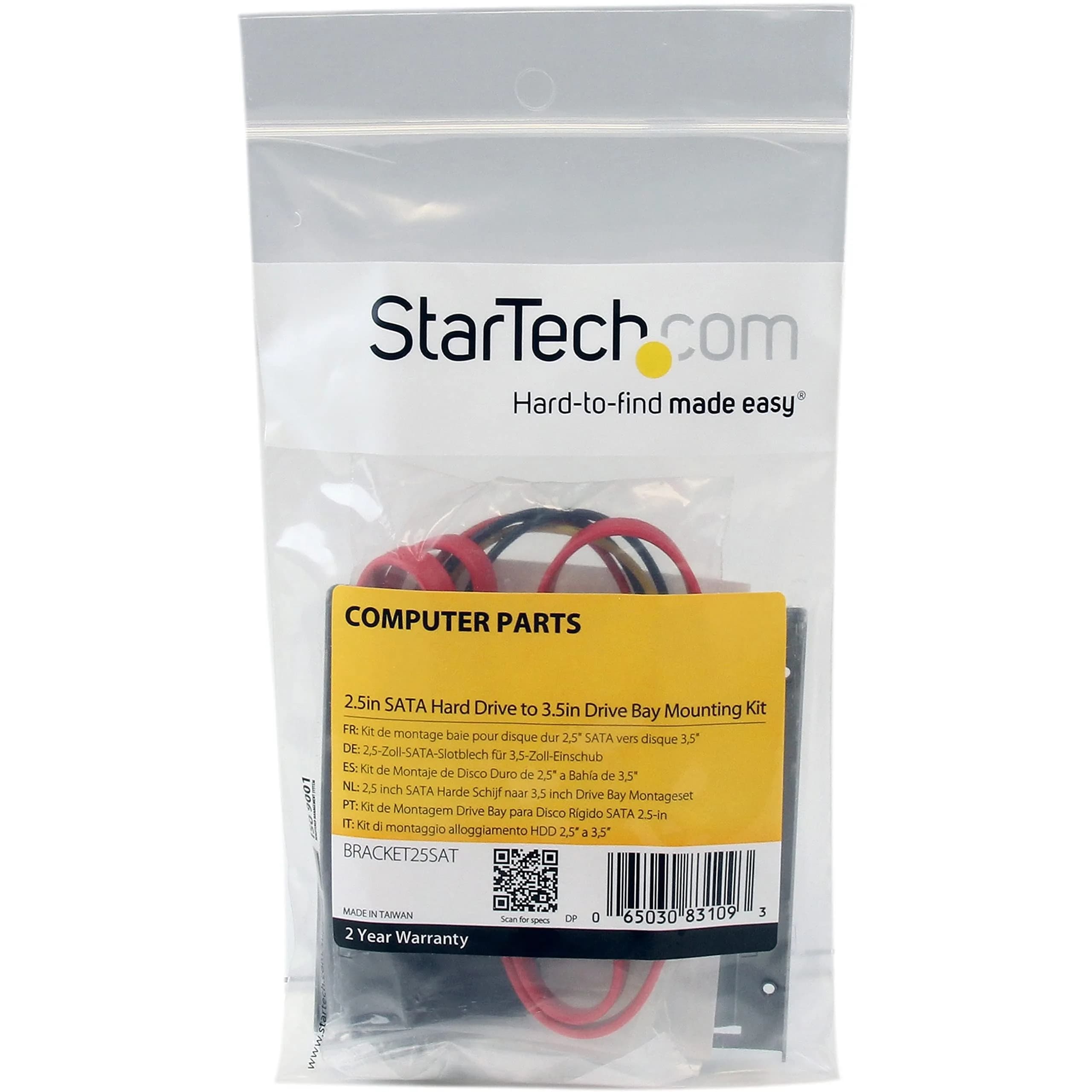 StarTech.com 2.5" to 3.5" SSD Mounting Bracket - Solid Metal TAA SATA Adapter - view 3