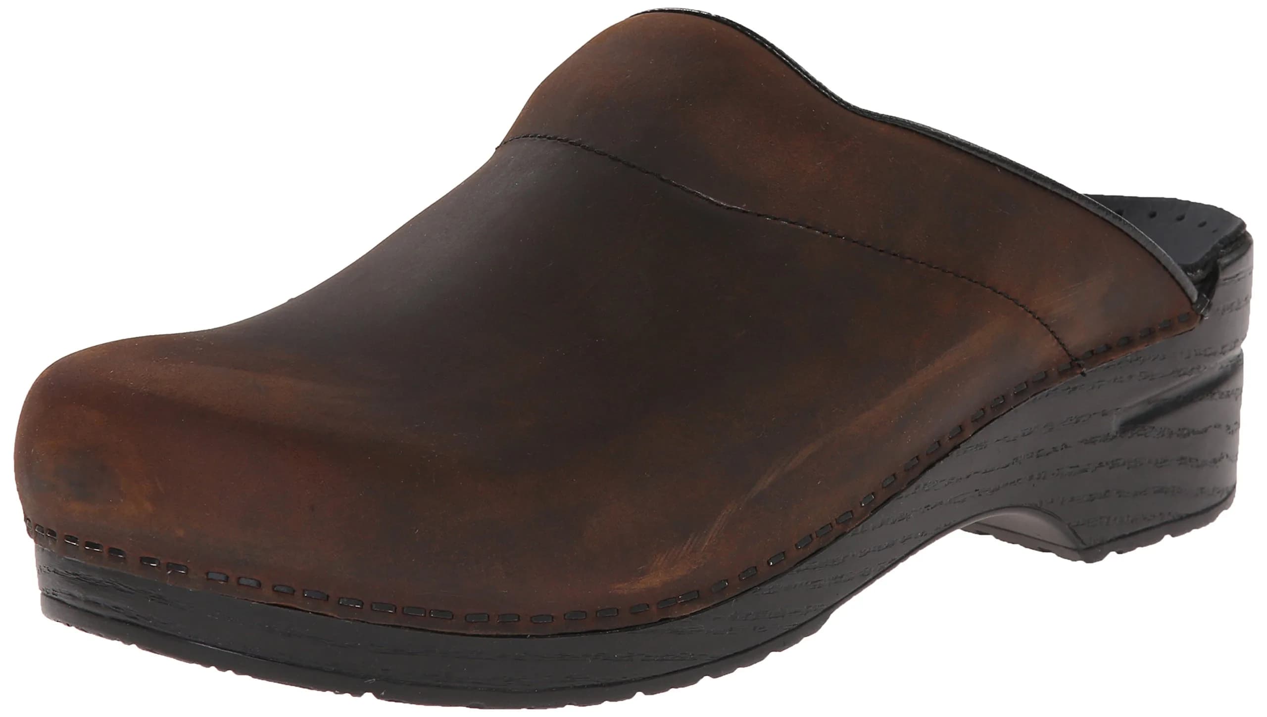 Dansko Men's Karl Antique Brown/Black Sole Mule 9.5-10 US | Comfortable open back clog with arch support