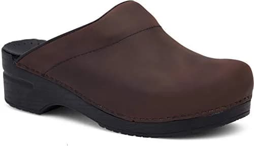 Dansko Men's Karl Antique Brown/Black Sole Mule 9.5-10 US | Comfortable open back clog with arch support thumbnail 2