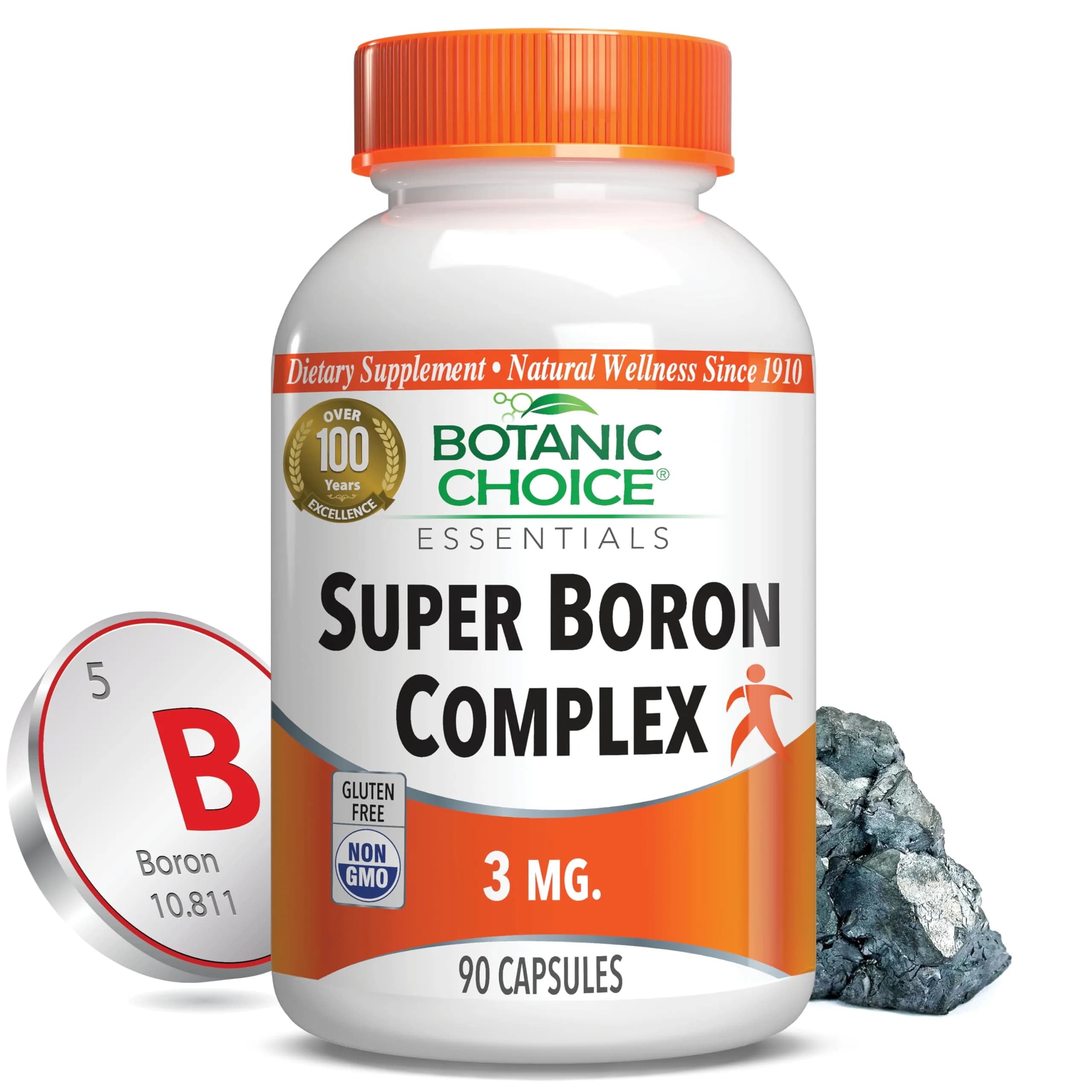 Botanic Choice Super Boron Complex 3mg Bone Support Supplement, 90 Capsules | Supports Bone & Prostate Health — Capsules