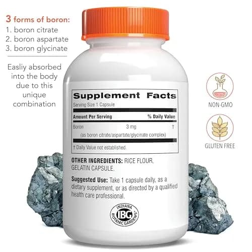 Botanic Choice Super Boron Complex 3mg Bone Support Supplement, 90 Capsules | Supports Bone & Prostate Health thumbnail 2