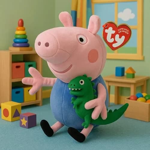 Ty George Pig Beanie Baby Plush Toy 20 cm (8 inches) | Officially Licensed by Ty thumbnail 2