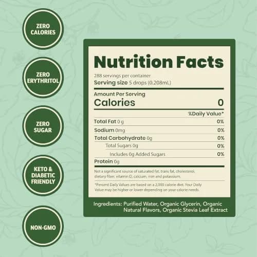 SweetLeaf Stevia Drops Liquid Sweetener, SteviaClear 2 Fl Oz Pack of 2 | Zero Calorie Sugar Substitute thumbnail 3