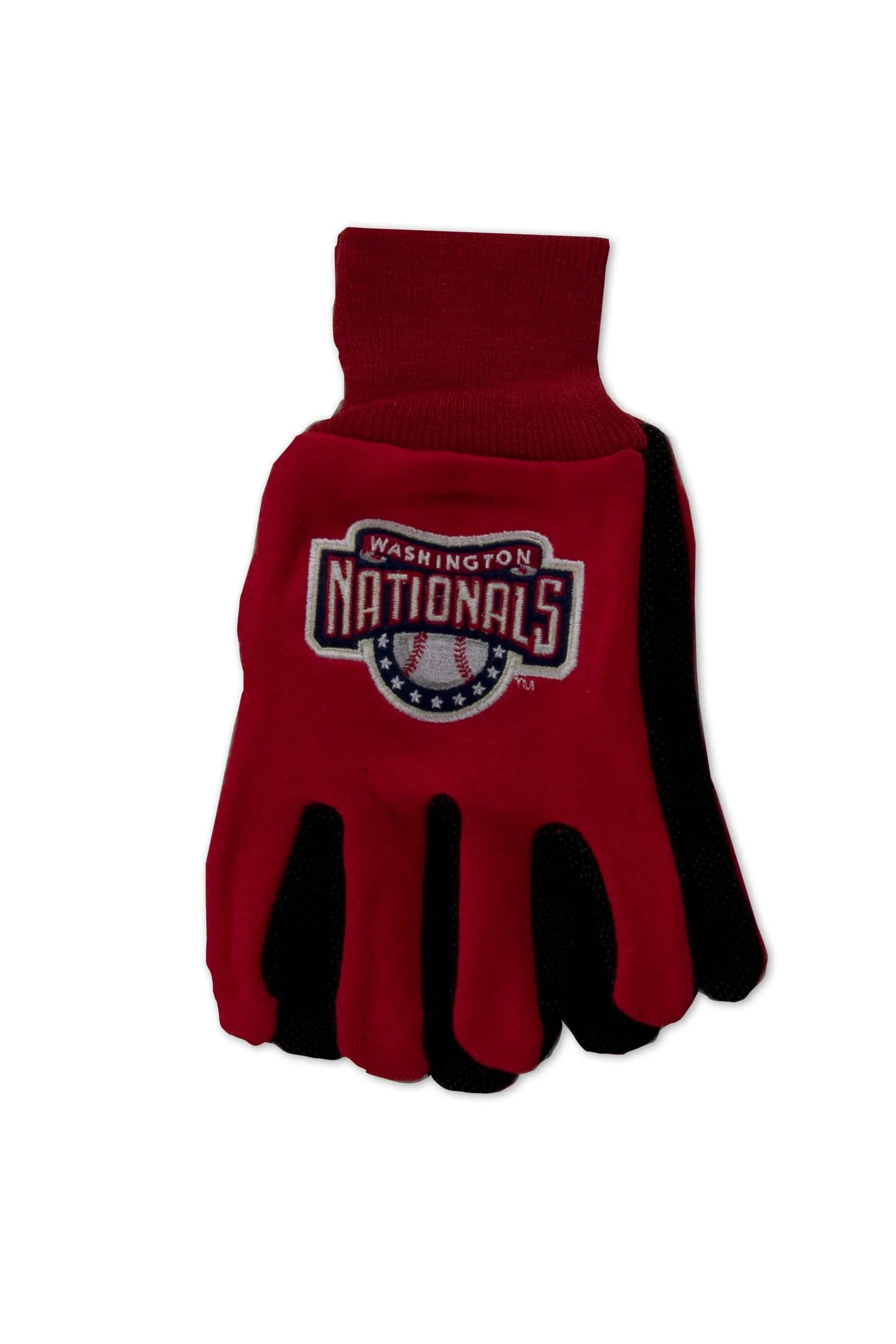 WinCraft Washington Nationals Two-Tone Gloves | MLB Team Spirit, Heavyweight Cotton Twill, One Size