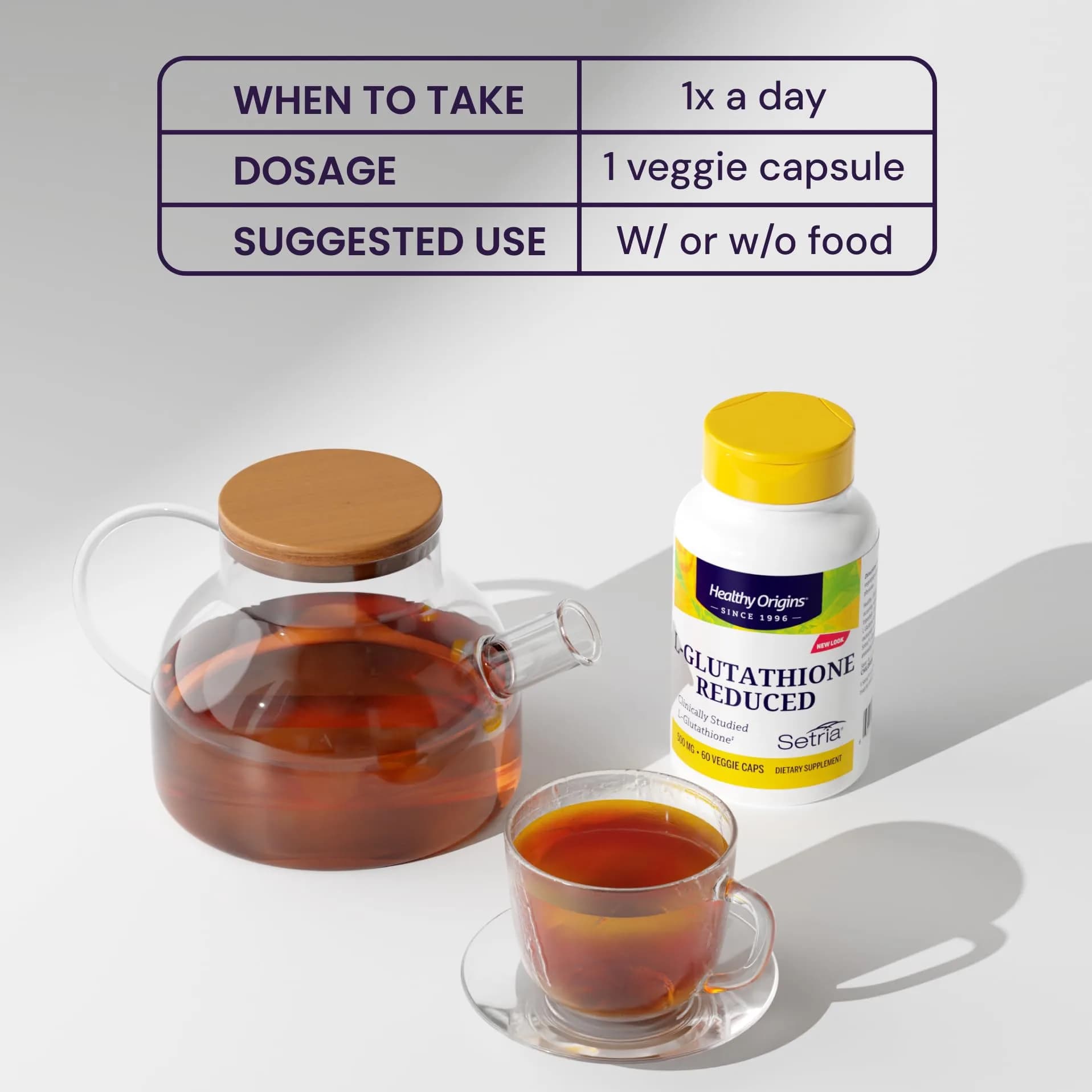 Healthy Origins Setria L-Glutathione 500 mg 60 Veggie Caps | Antioxidant Protection - view 5