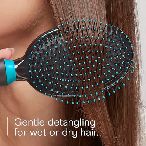 Conair Metal Bristle Cushion Hair Brush with Rubber Handle | Detangling for Thick, Curly Hair thumbnail 4