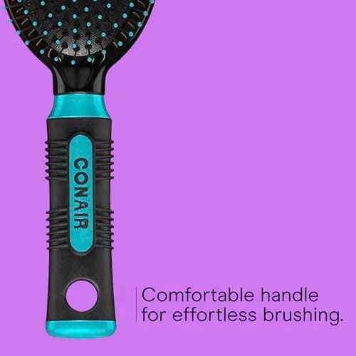 Conair Metal Bristle Cushion Hair Brush with Rubber Handle | Detangling for Thick, Curly Hair thumbnail 5