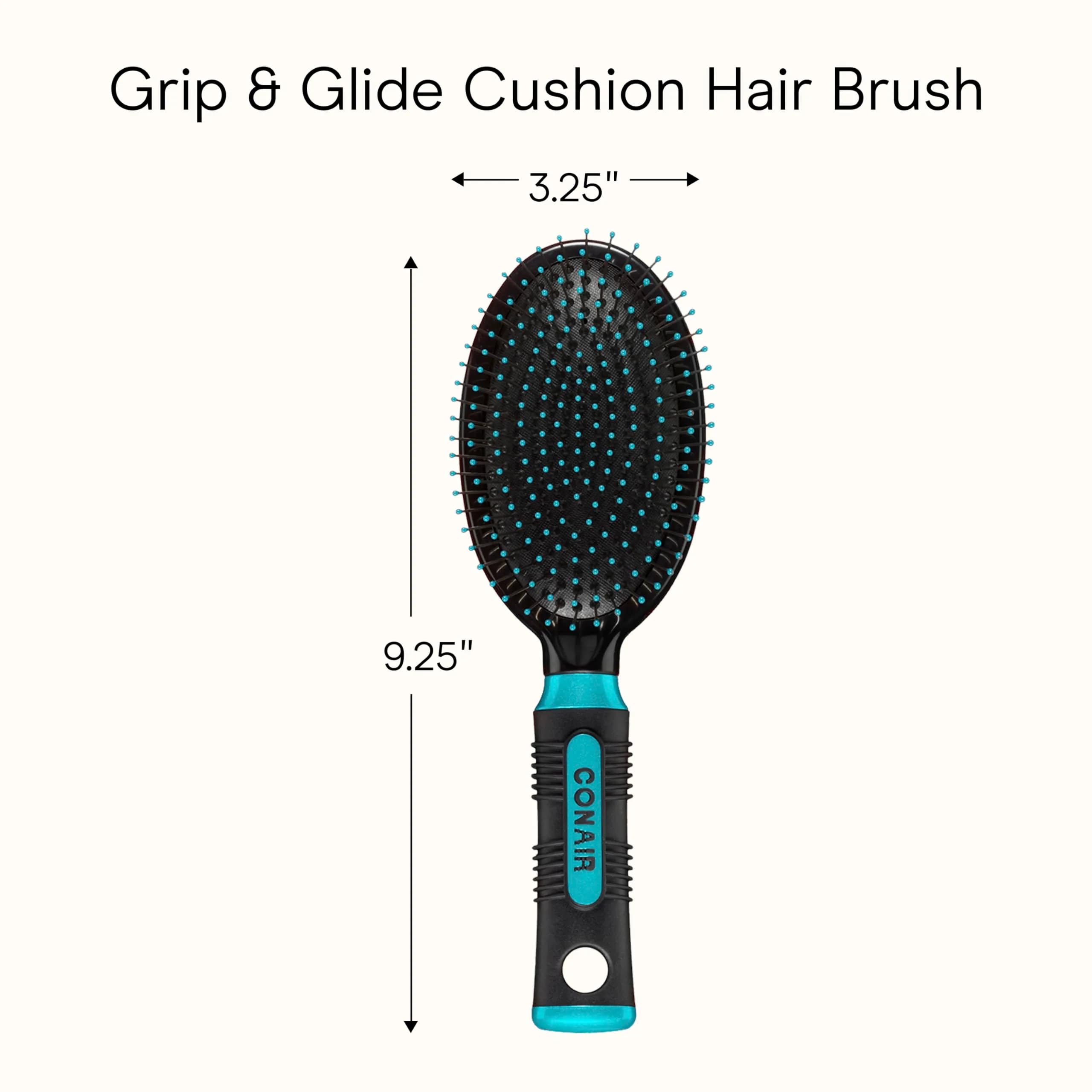 Conair Metal Bristle Cushion Hair Brush with Rubber Handle | Detangling for Thick, Curly Hair - view 7