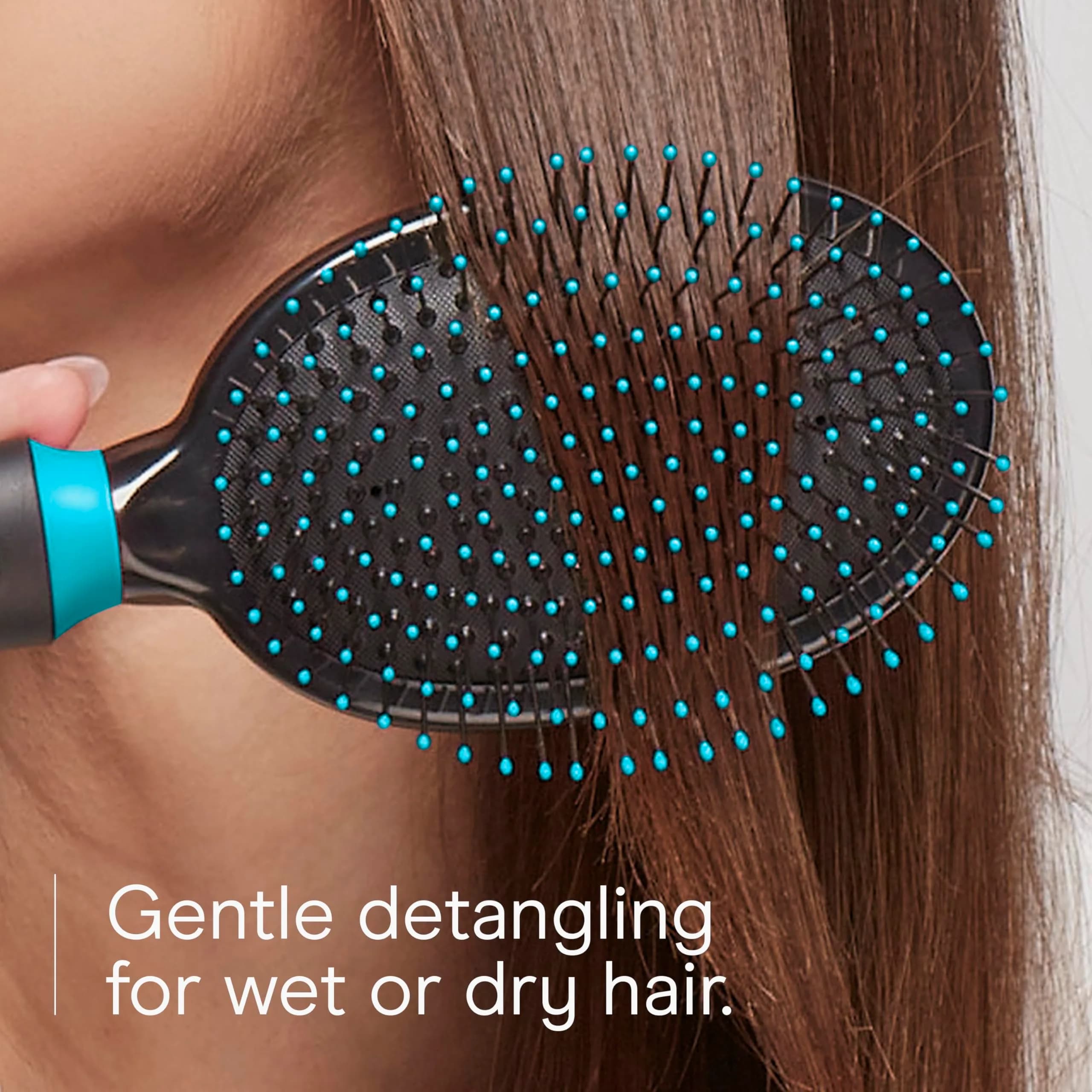 Conair Metal Bristle Cushion Hair Brush with Rubber Handle | Detangling for Thick, Curly Hair - view 4