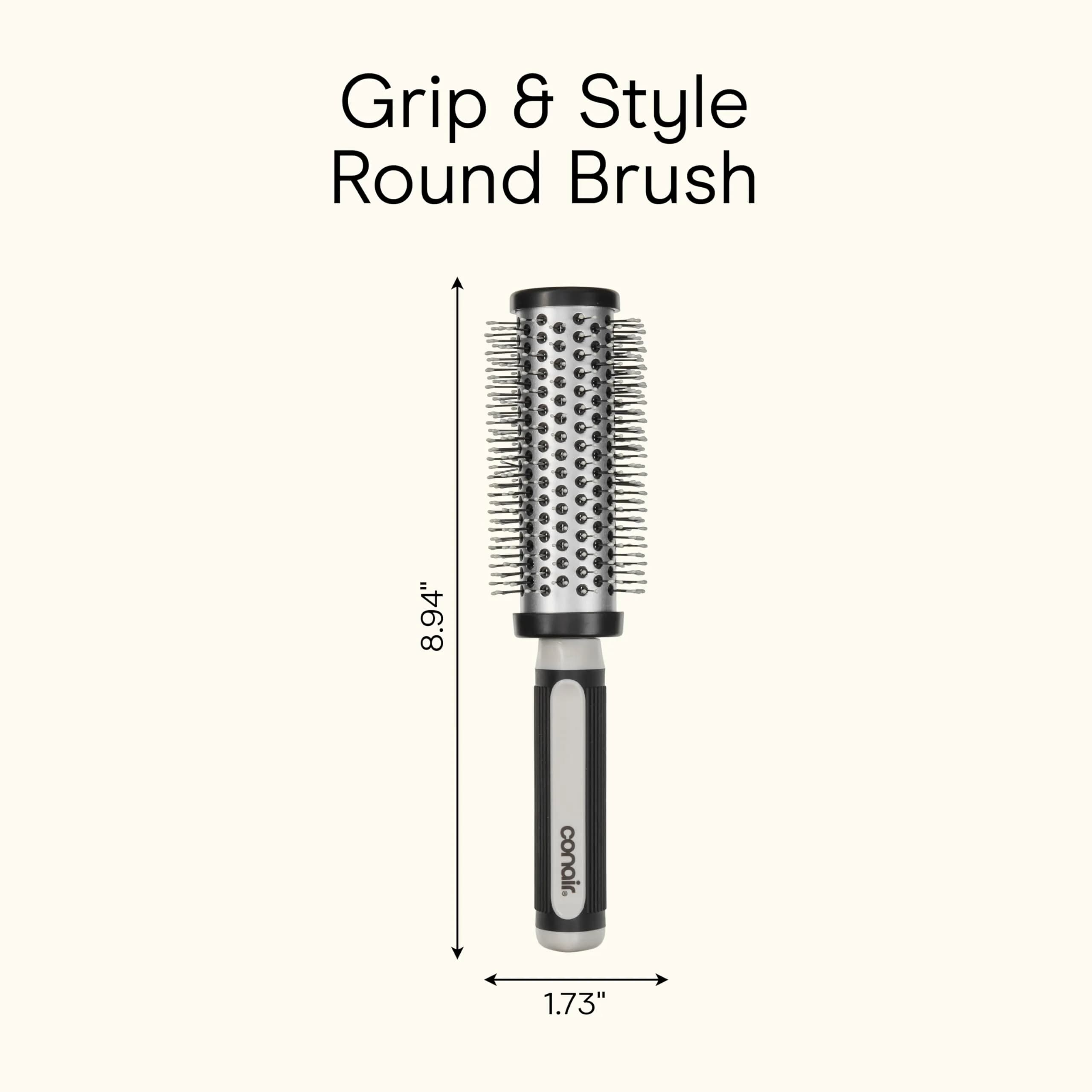 Conair Grip & Style Large Round Brush, Nylon Bristle Hair Brush for Blowout Styling 2.54 cm (1 Inch) Barrel | Adds Body and Fullness - view 9