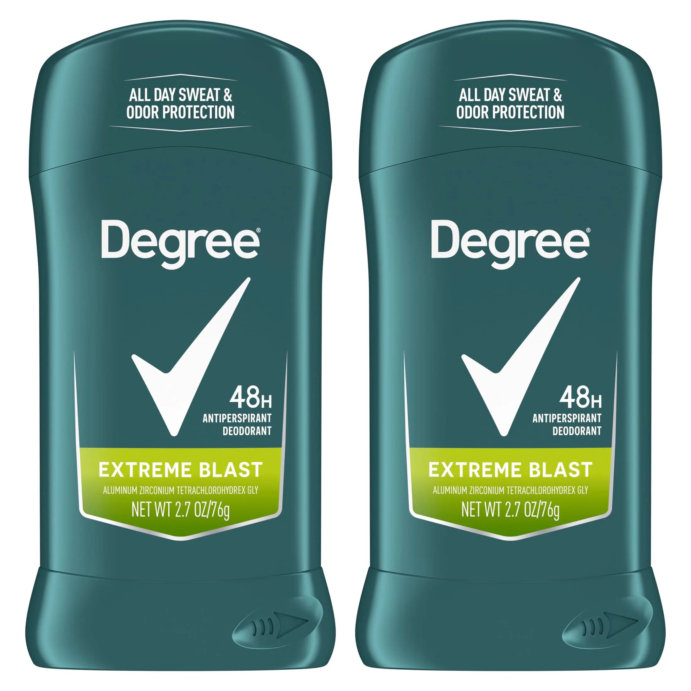 Degree Men Original Antiperspirant Deodorant 48-Hour Odor Protection Extreme Blast Mens Deodorant Stick 2.7 oz (76.5g) | Sweat & Odor Protection — 2.7 Ounce