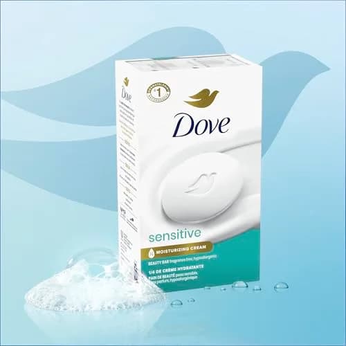Dove Sensitive Skin Beauty Bar Soap 8 Bars, 3.75 oz Each | Fragrance-Free, Hypoallergenic, Dermatologist Recommended thumbnail 6