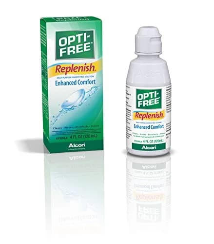 Opti-Free Replenish Multi-Purpose Disinfecting Solution with Lens Case (Pack of 4) | Long-Lasting Moisture & Disinfection thumbnail 1