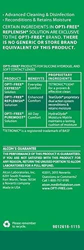 Opti-Free Replenish Multi-Purpose Disinfecting Solution with Lens Case (Pack of 4) | Long-Lasting Moisture & Disinfection thumbnail 2