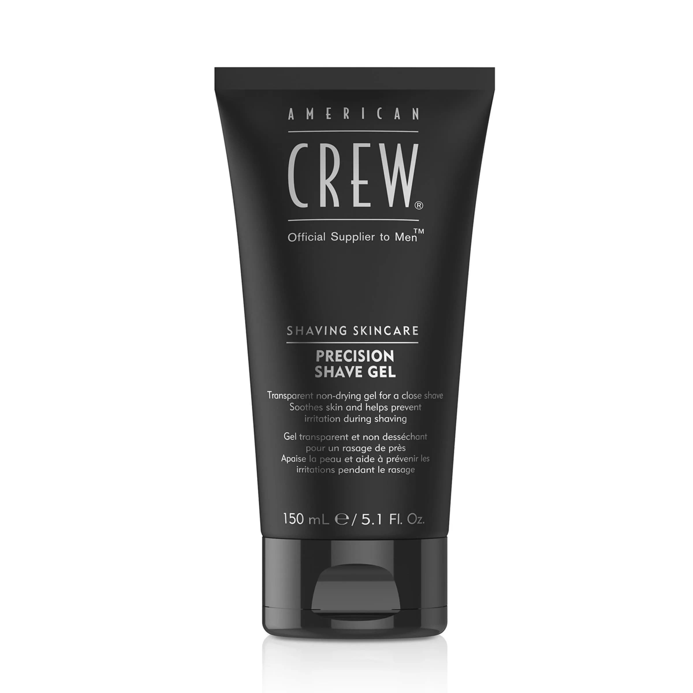 American Crew Men's Precision Shave Gel, 5.1 fl oz | Non-Foaming, Soothes & Protects Skin — Black