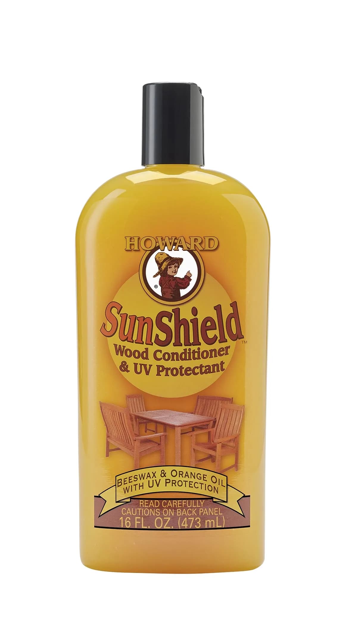 Howard SunShield Beeswax Furniture Polish - Outdoor Wood Protection 16 Fl Oz | UV & Sun Damage Guard