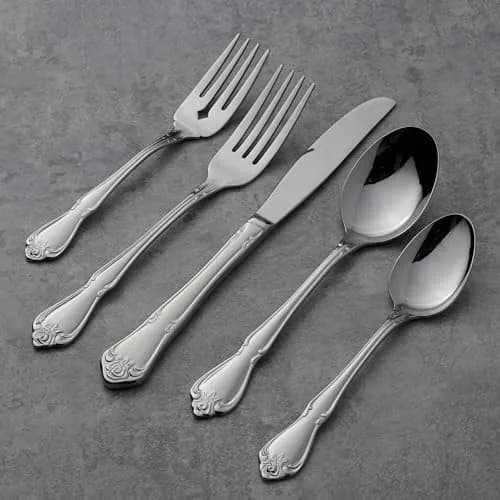 Oneida True Rose Teaspoons Silverware Set for 4 | Vintage Design, Dishwasher Safe thumbnail 3