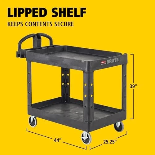 Rubbermaid Commercial Products Brute Med 2-Shelf Utility Cart, 226.8kg (500lb) | Heavy-Duty Mobile Storage thumbnail 7