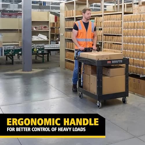 Rubbermaid Commercial Products Brute Med 2-Shelf Utility Cart, 226.8kg (500lb) | Heavy-Duty Mobile Storage thumbnail 2