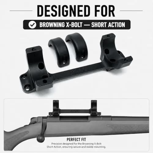 Game Reaper Browning X Bolt-Short Action-High Mount (Black, 1 inch) | Precision Rifle Scope Mount for Browning X-Bolt thumbnail 3