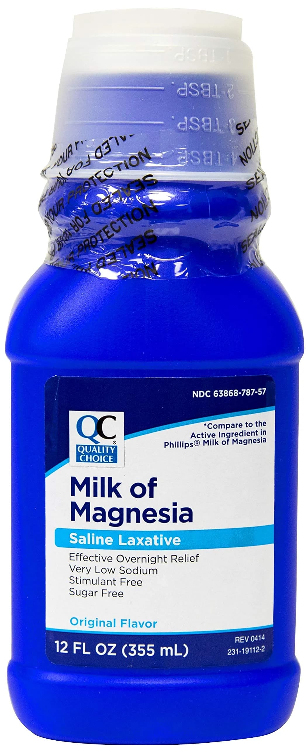 Quality Choice Milk Of Magnesia Original Flavor 12 Fl Oz (355ml) | Effective overnight laxative & antacid — 12 Fl Oz