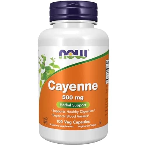 NOW Cayenne (Capsicum annuum) 500 mg | Supports Digestion & Blood Vessels thumbnail 1