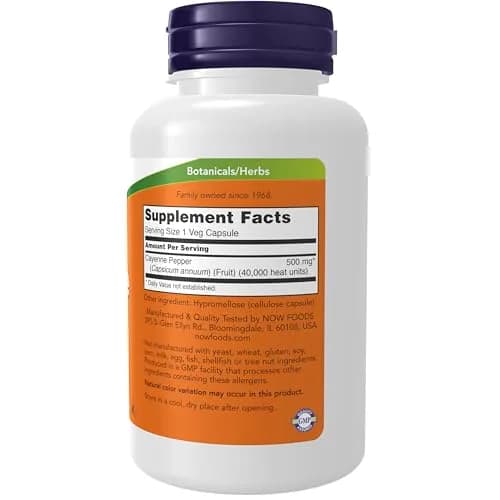 NOW Cayenne (Capsicum annuum) 500 mg | Supports Digestion & Blood Vessels thumbnail 2