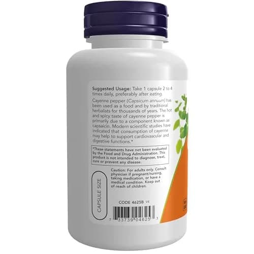 NOW Cayenne (Capsicum annuum) 500 mg | Supports Digestion & Blood Vessels thumbnail 3