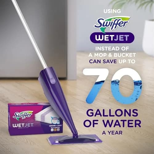 Swiffer WetJet Hardwood Floor Cleaner Spray Mop Pad Refill 24 Count | Absorb + Lock Strip for Efficient Cleaning thumbnail 6