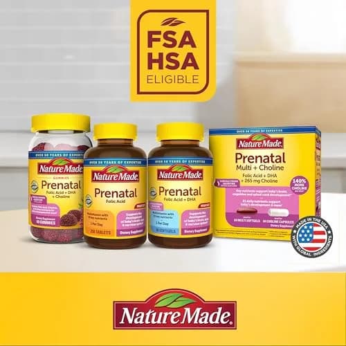 Nature Made Prenatal Multivitamin with Folic Acid, 250 Tablets | Supports Baby & Mom's Health thumbnail 4