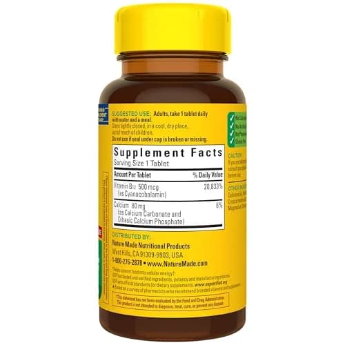 Nature Made Vitamin B12 500 mcg Tablets | Energy Metabolism Support, 200 Count thumbnail 8