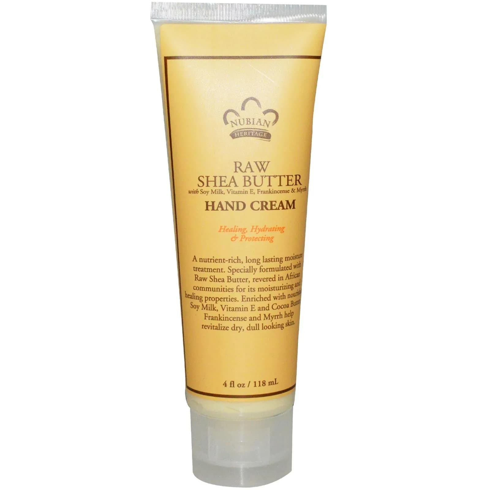 Nubian Heritage Raw Shea Butter Hand Cream 4 Oz | Anti-Aging Moisturizer for Mature Skin