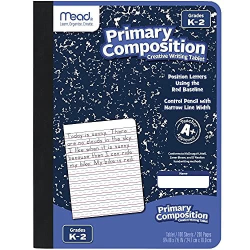 Mead Primary Composition Book, Grades K-2, 100 Sheets (7.5" x 9.75") | Primary Ruled Journal with Manuscript Alphabet thumbnail 1