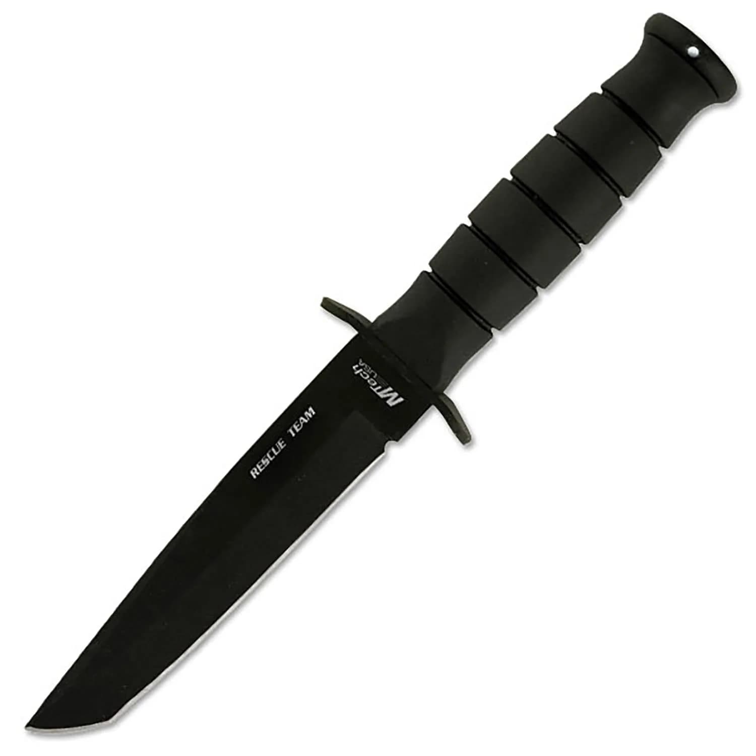 MTECH USA MT-113 Rescue Team Fixed Blade Survival Knife, 10.3" Overall, Black Tanto Blade