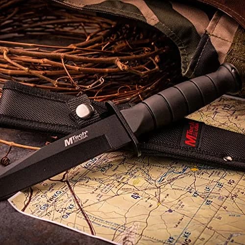 MTECH USA MT-113 Rescue Team Fixed Blade Survival Knife, 10.3" Overall, Black Tanto Blade thumbnail 2