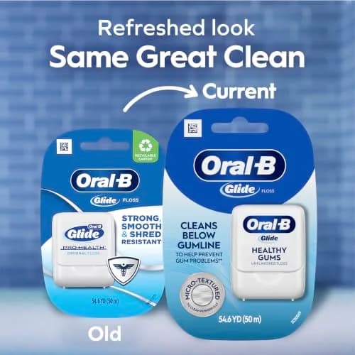 Oral-B Glide Healthy Gums Unflavored Dental Floss 50m (164 ft) | Dentist Recommended for Healthy Gums thumbnail 2