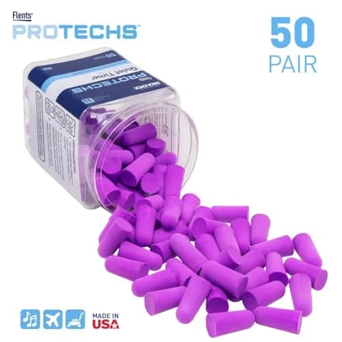 Flents Protechs Quiet Time Foam Ear Plugs, NRR 33, 50 Pair, Purple | High Noise Reduction Foam Earplugs thumbnail 3