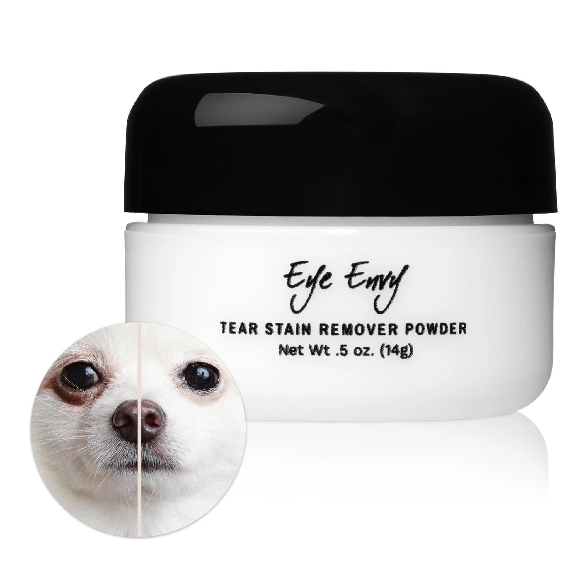 Eye Envy Tear Stain Remover Powder for Dogs and Cats 0.5 oz (14.17 g) | Natural, Safe Formula for Stain-Free Eyes