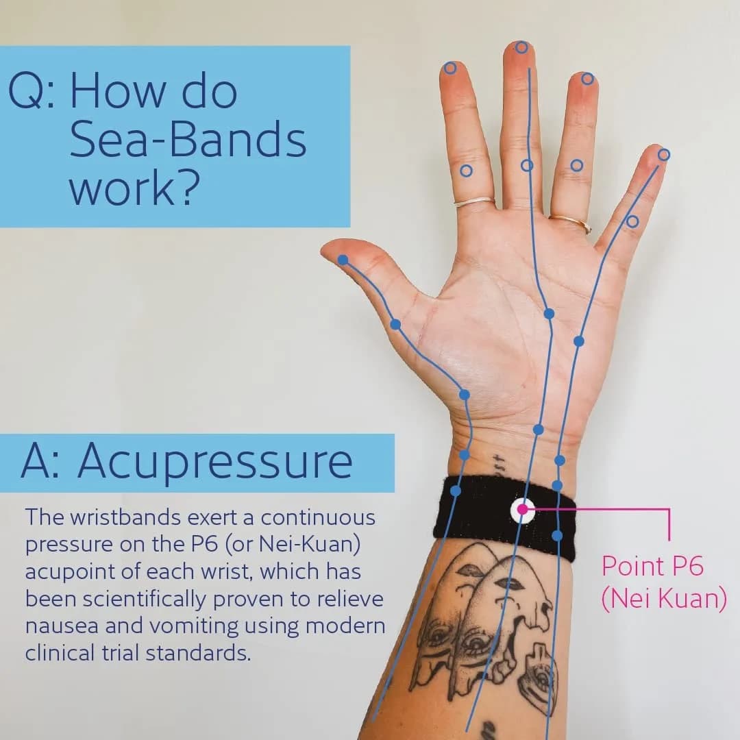 Sea-Band Gray Acupressure Bracelets (2-Pack) | Drug-Free Motion Sickness Relief - view 3