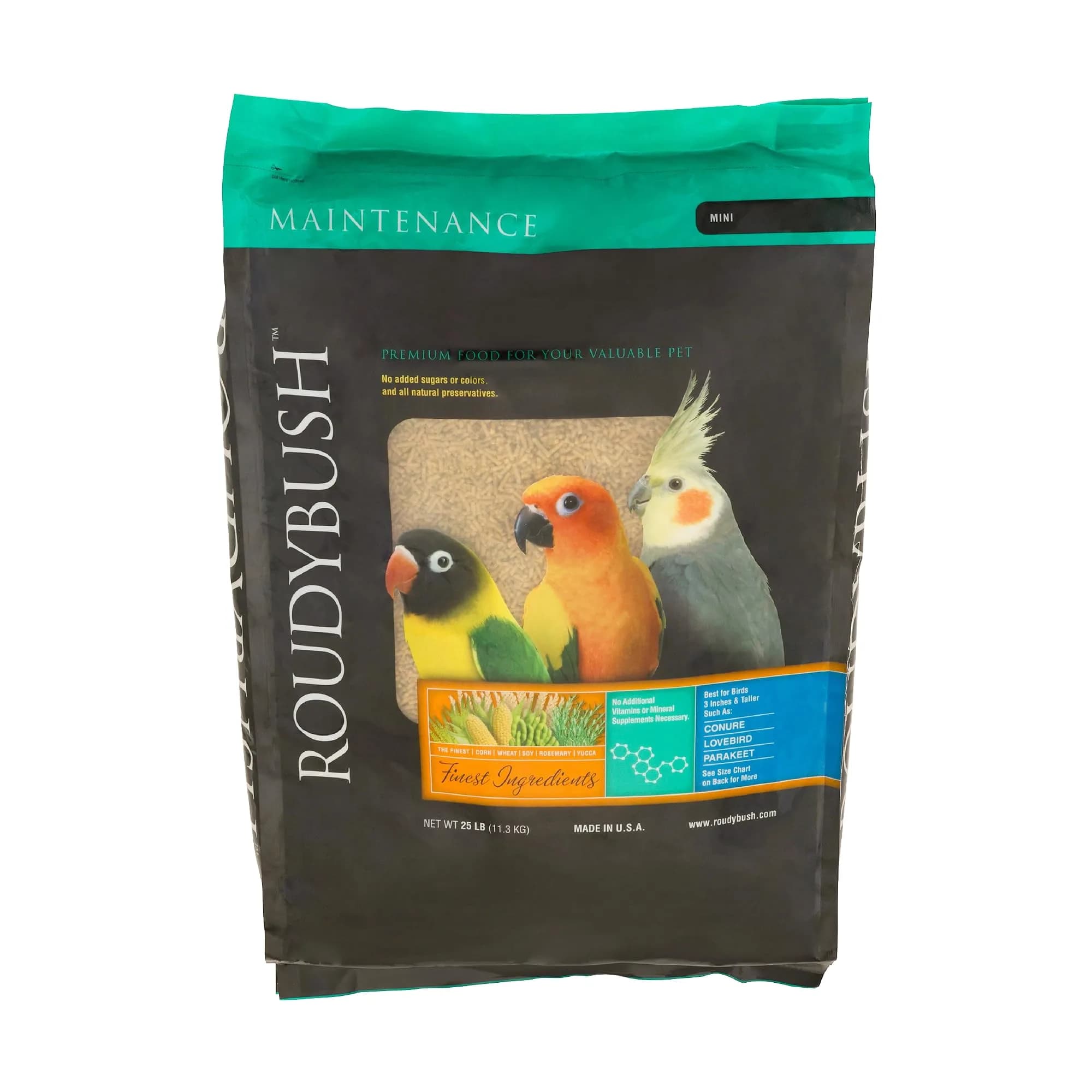 RoudyBush Daily Maintenance Bird Food Mini Pellets 12.03 kg (25 lb) | Scientifically Formulated Avian Nutrition - main product image