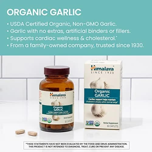 Himalaya USDA Organic Garlic Supplements 1400 mg | Supports Heart & Immunity thumbnail 4