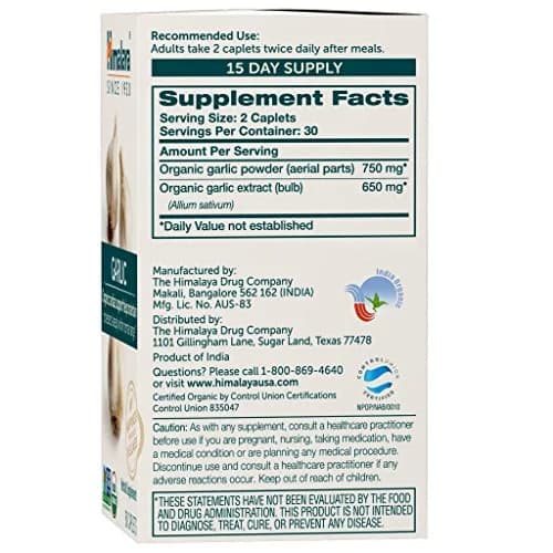 Himalaya USDA Organic Garlic Supplements 1400 mg | Supports Heart & Immunity thumbnail 3