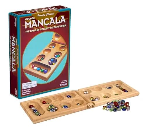 Pressman Mancala Board Game Folding Wooden Classic Strategy Game 68.58 cm x 43.18 cm | Fun Tabletop Game for Adults & Kids thumbnail 1