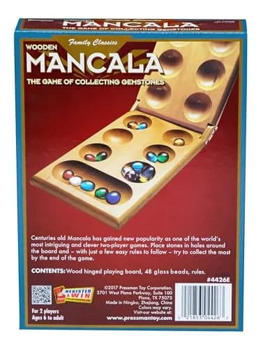 Pressman Mancala Board Game Folding Wooden Classic Strategy Game 68.58 cm x 43.18 cm | Fun Tabletop Game for Adults & Kids thumbnail 4