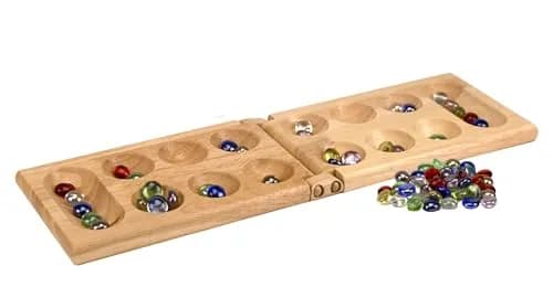 Pressman Mancala Board Game Folding Wooden Classic Strategy Game 68.58 cm x 43.18 cm | Fun Tabletop Game for Adults & Kids thumbnail 3