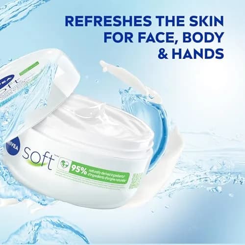 NIVEA Soft Moisturizing Creme 200ml (6.8 Fl Oz) Pack of 4 | Refreshing Hydration for Face, Body & Hands thumbnail 3
