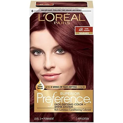 L'Oreal Paris Superior Preference 4R Dark Auburn | Fade-Defying Permanent Hair Color (70-120 chars) thumbnail 1