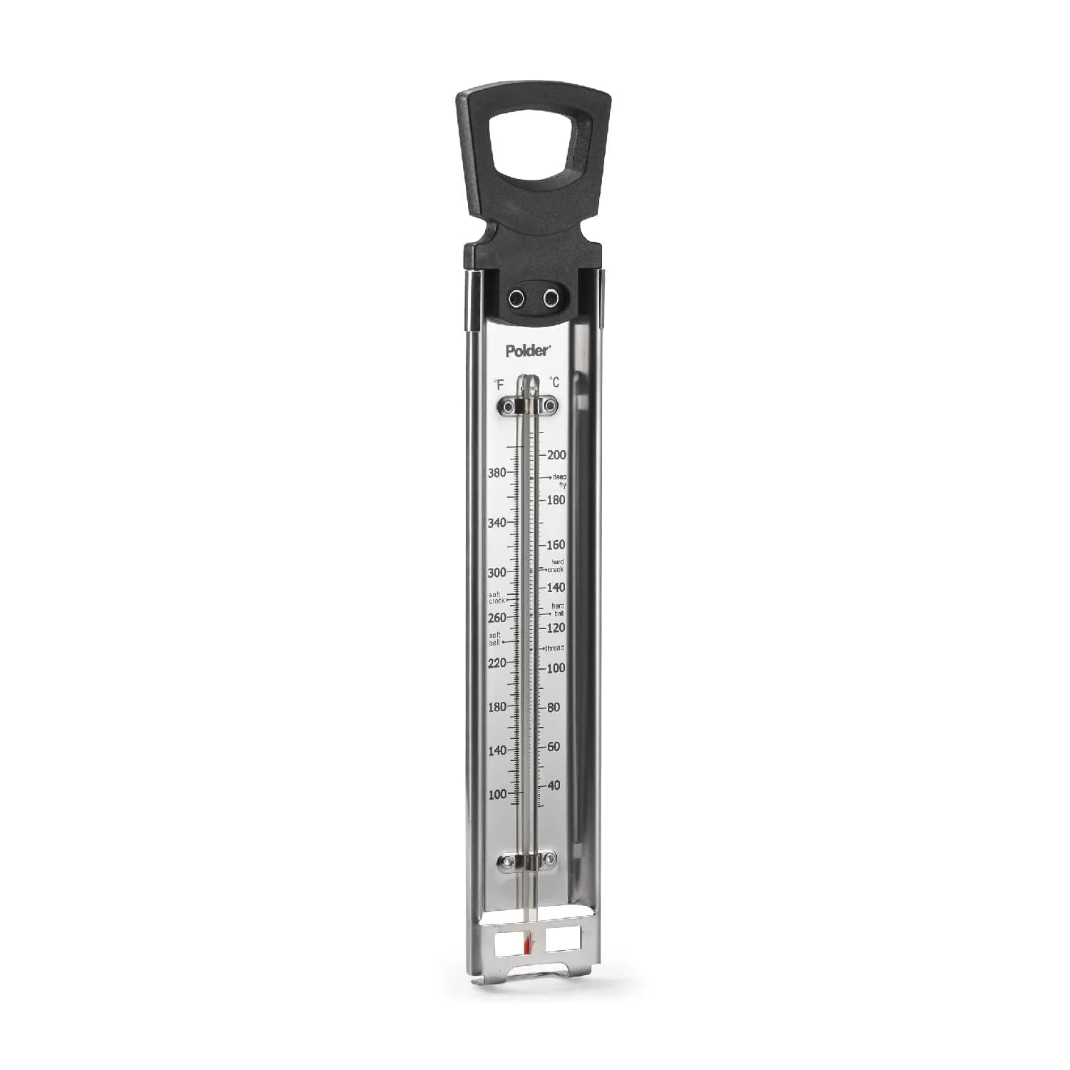 Polder Stainless Steel Candy Thermometer with Pot Clip, 30-200°C (90-400°F) | Accurate Readings for Jams, Candies, and Deep Frying - main product image