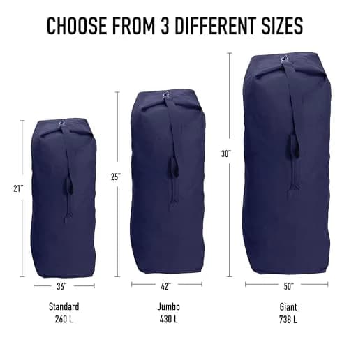 Rothco Heavyweight Top Load Canvas Duffle Bag | Rugged & Large Capacity 30" x 50" thumbnail 2